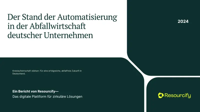 Titelseite des Berichts zum Stand der Automatisierung in der Abfallwirtschaft deutscher Unternehmen 2024