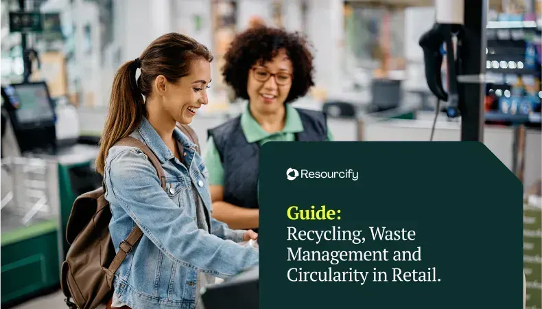 Original guide artwork: recycling, waste management and circularity in retail.